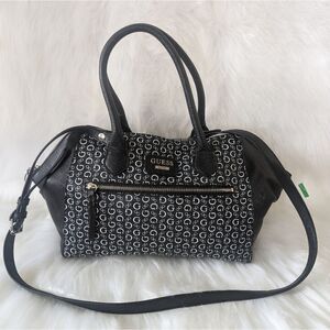 Vintage Guess Satchel Overnighter Large Leather Monogram Bag NEW